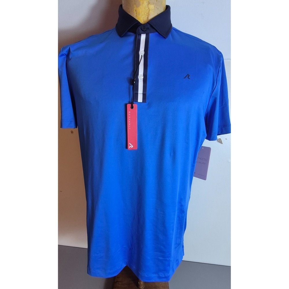 Redvanly Mens Monroe Polo Shirt Small Marine Blue NEW NWT $110 R2524